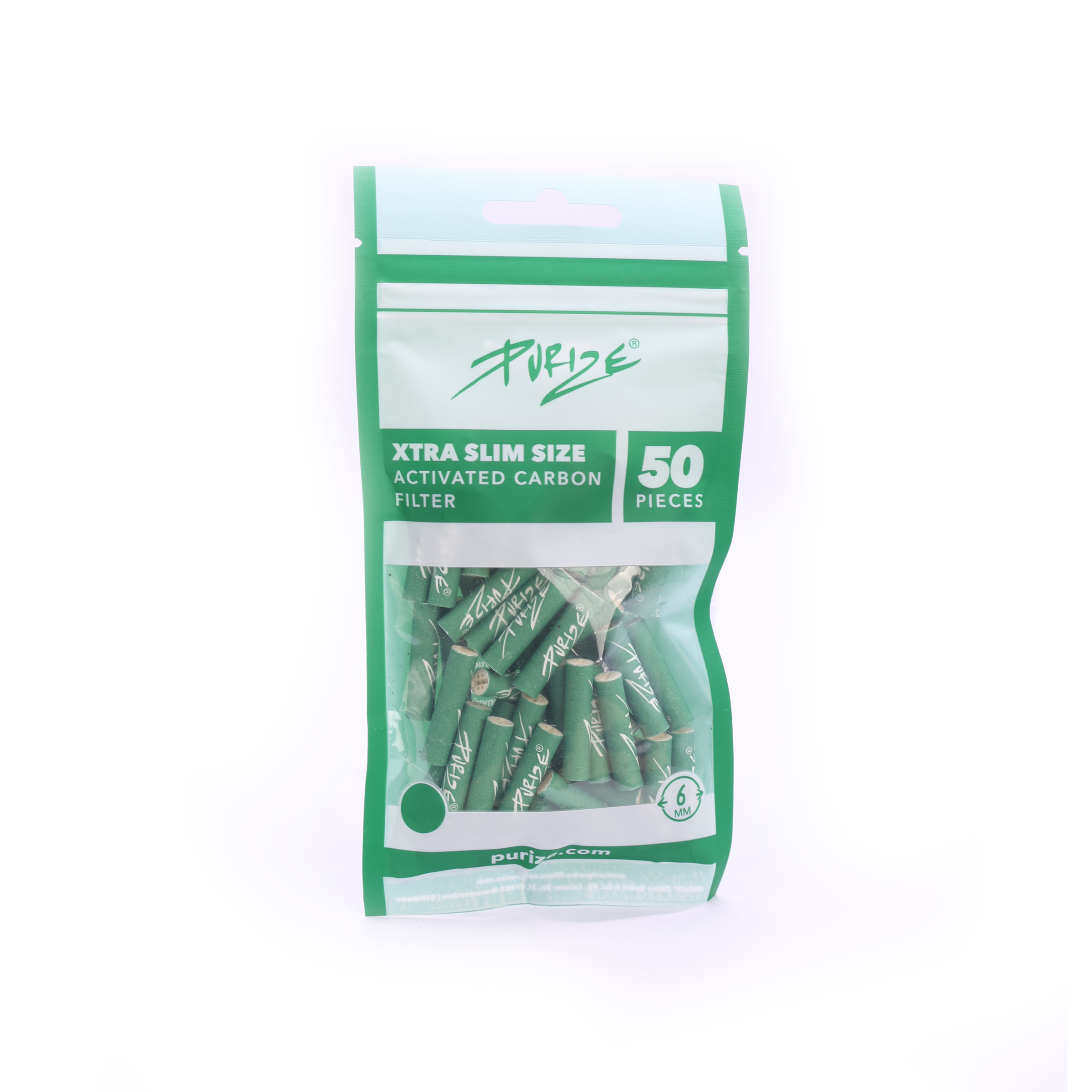 PURIZE® XTRA Slim Size GREEN Aktivkohlefilter 50er Beutel