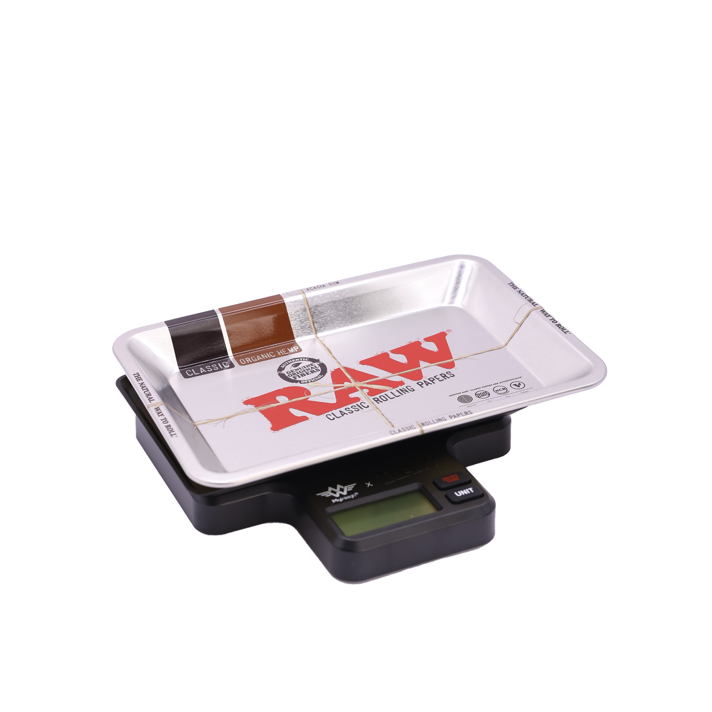 RAW x MyWeigh Tray Scale 1000g Digitalwaage mit Drehtablett