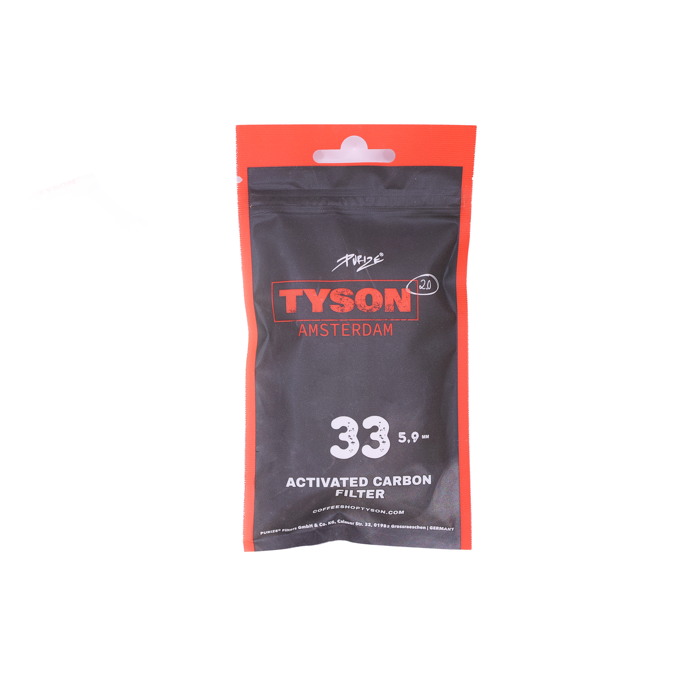 PURIZE X Tyson 2.0 XTRA Slim Size Aktivkohlefilter 33er Beutel