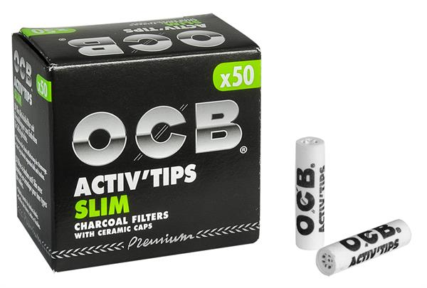 OCB Activ Tips Slim Aktivkohlefilter ø7mm 50er Schachtel