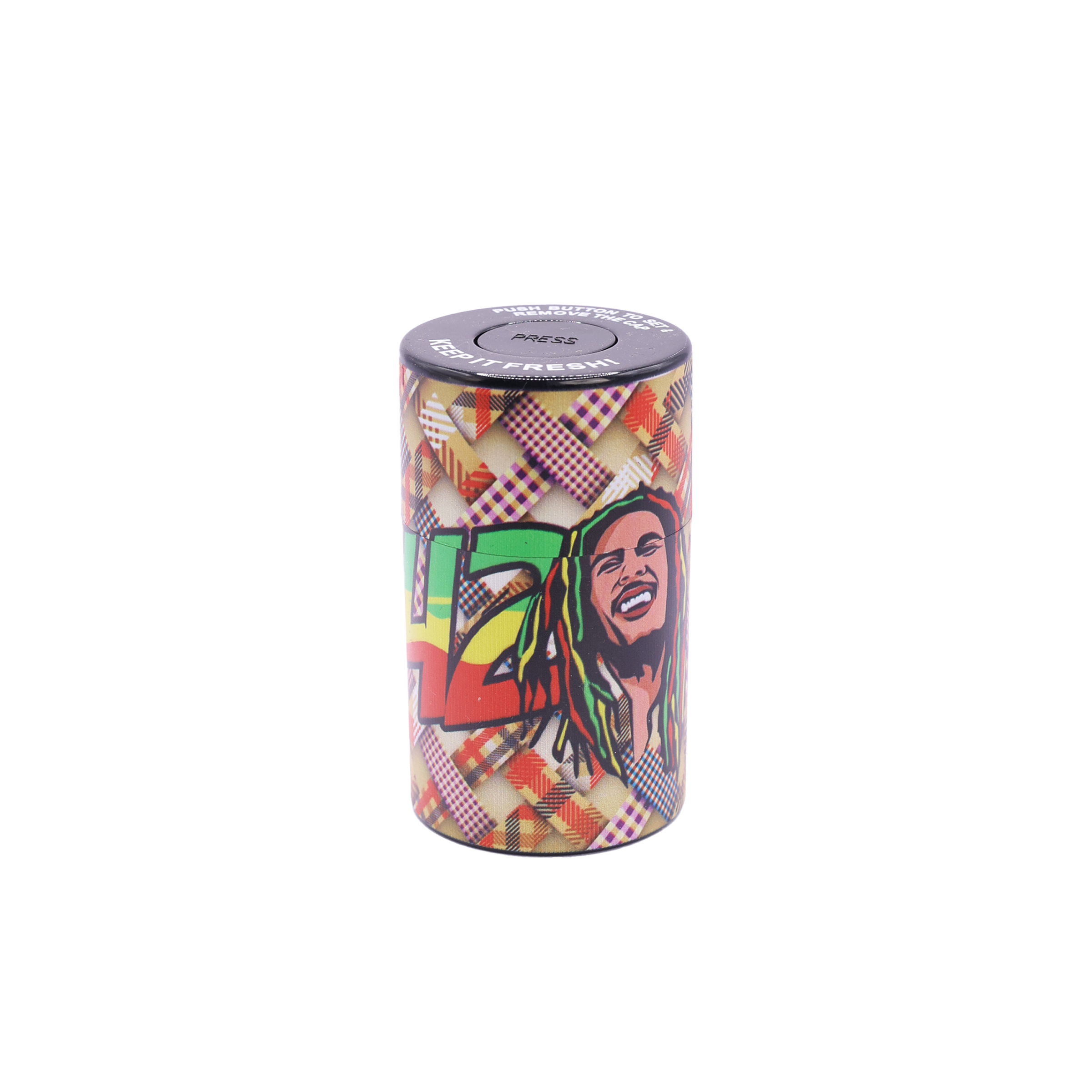 Kunststoff Vakuum Aufbewahrungsdose / Plastic Sealed Cans "Rastaman Patterns"