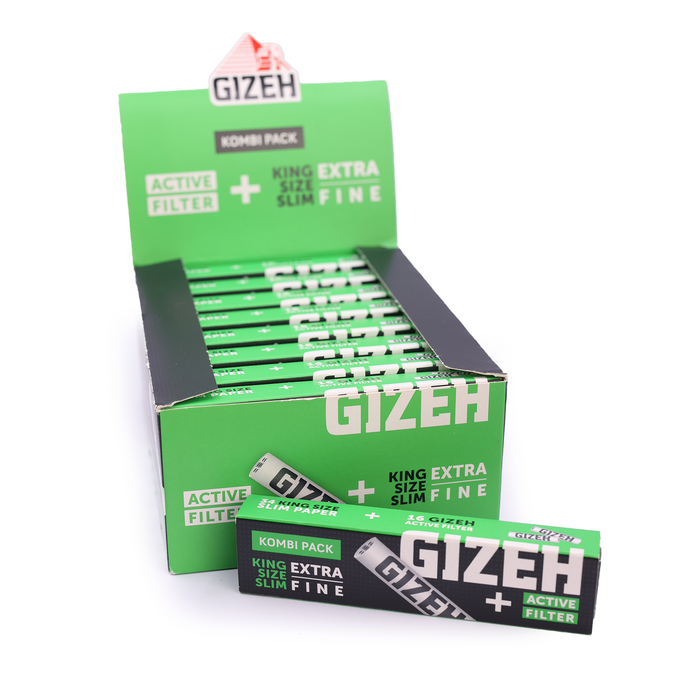Gizeh BLACK King Size Slim Papers + Aktivkohlefilter